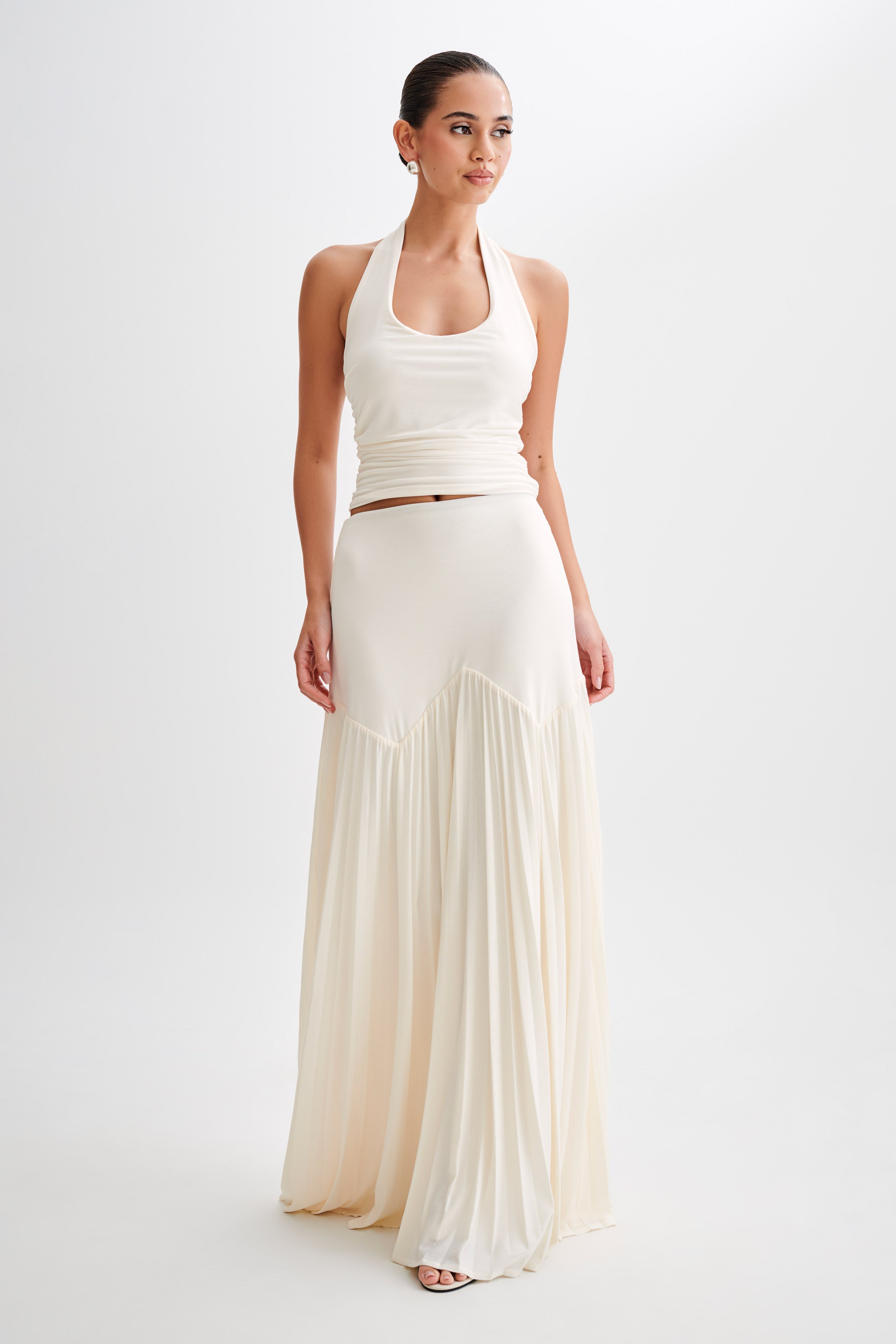 Levauro Odette Slinky Maxi Etek - Fildişi