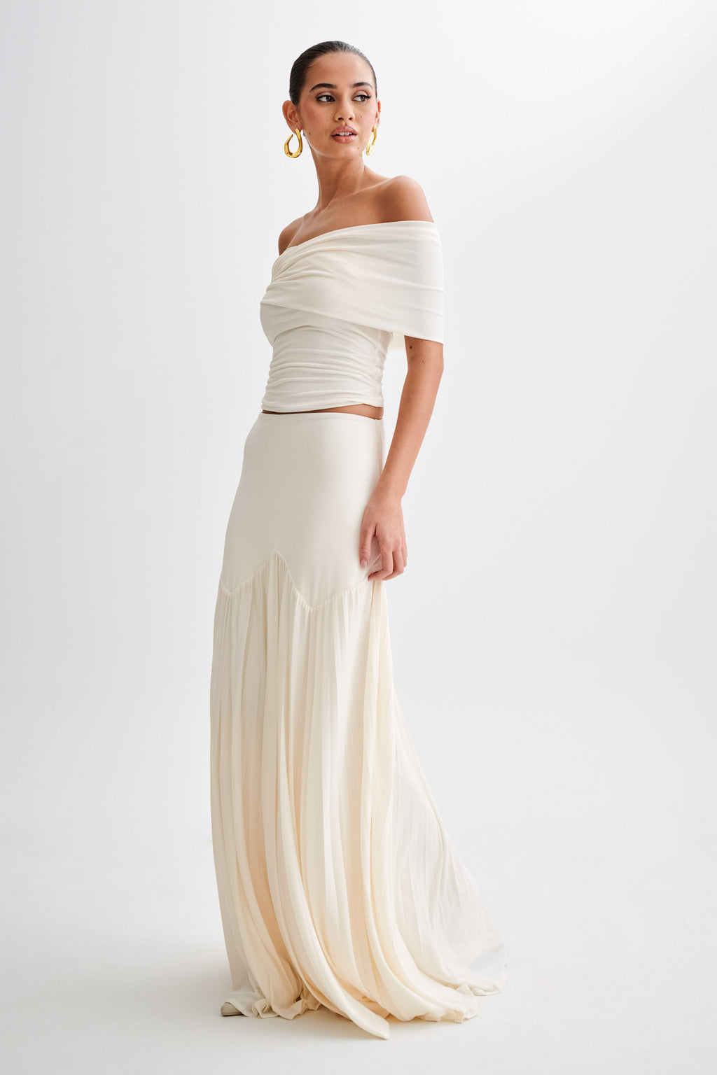 Levauro Odette Slinky Maxi Etek - Fildişi