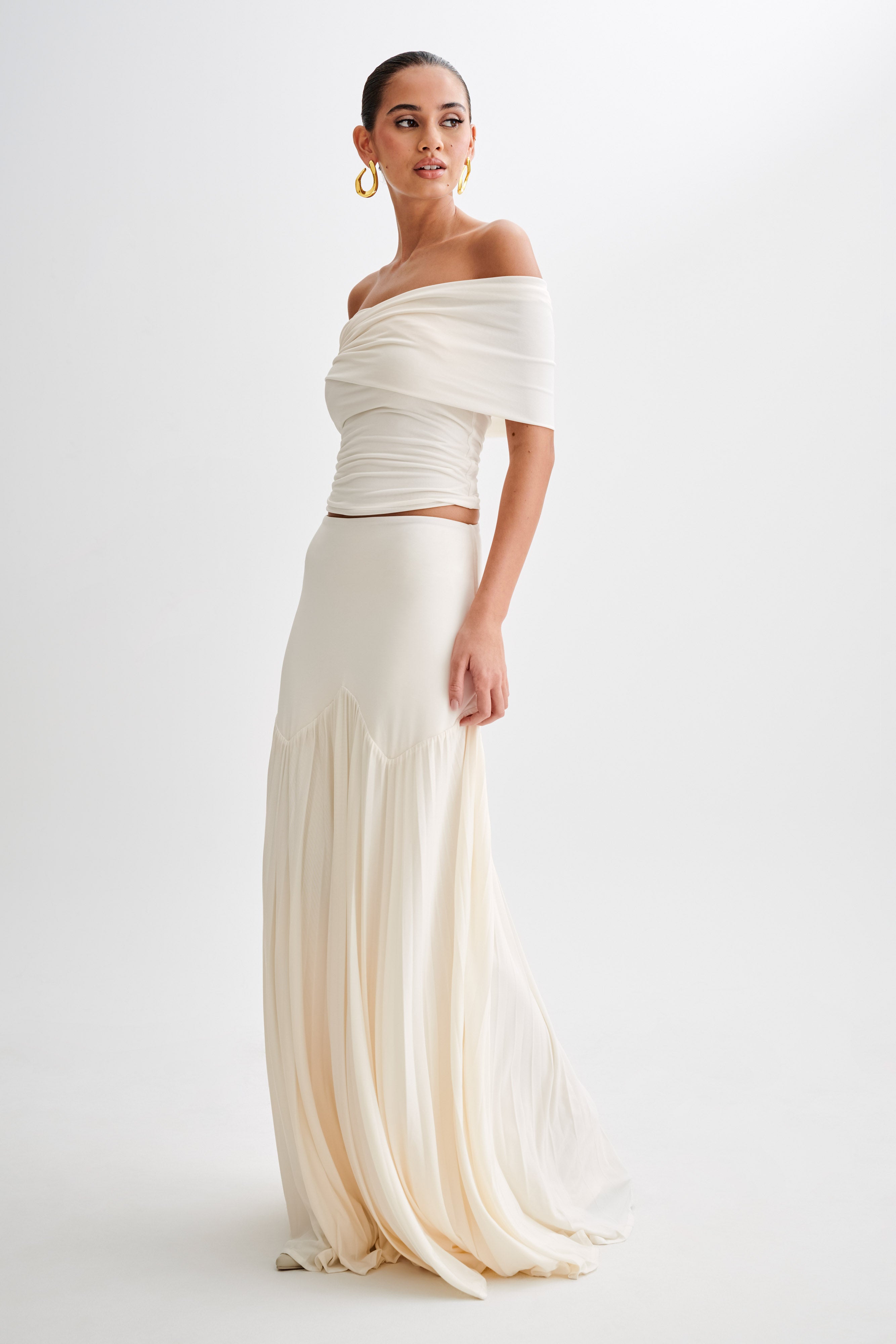 Levauro Odette Slinky Maxi Etek - Fildişi