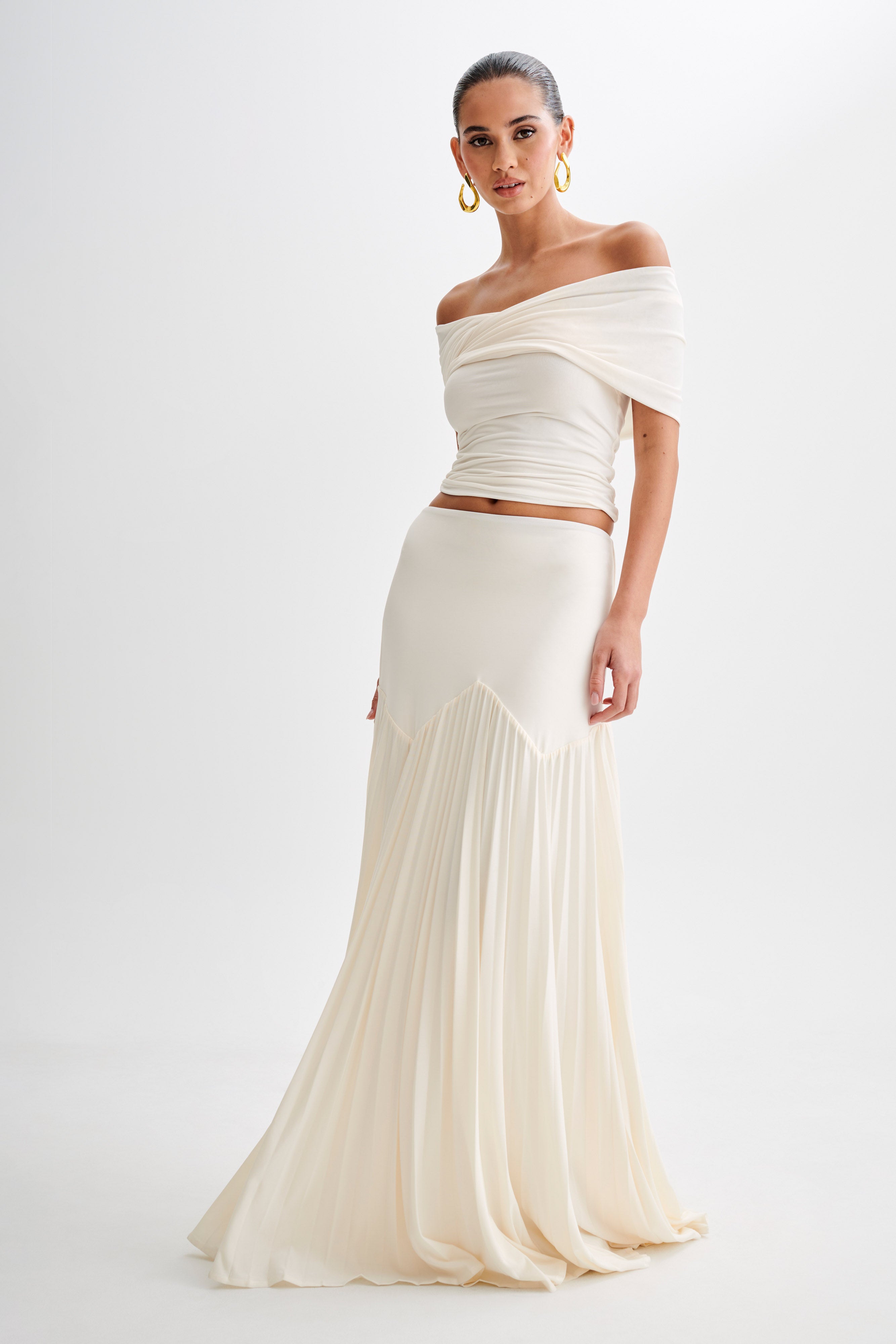 Levauro Odette Slinky Maxi Etek - Fildişi
