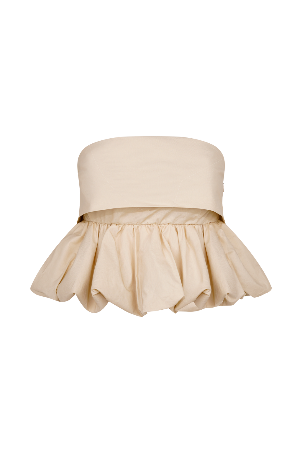 Levauro Amirah Straplez Balonlu Crop Top - Ten Rengi