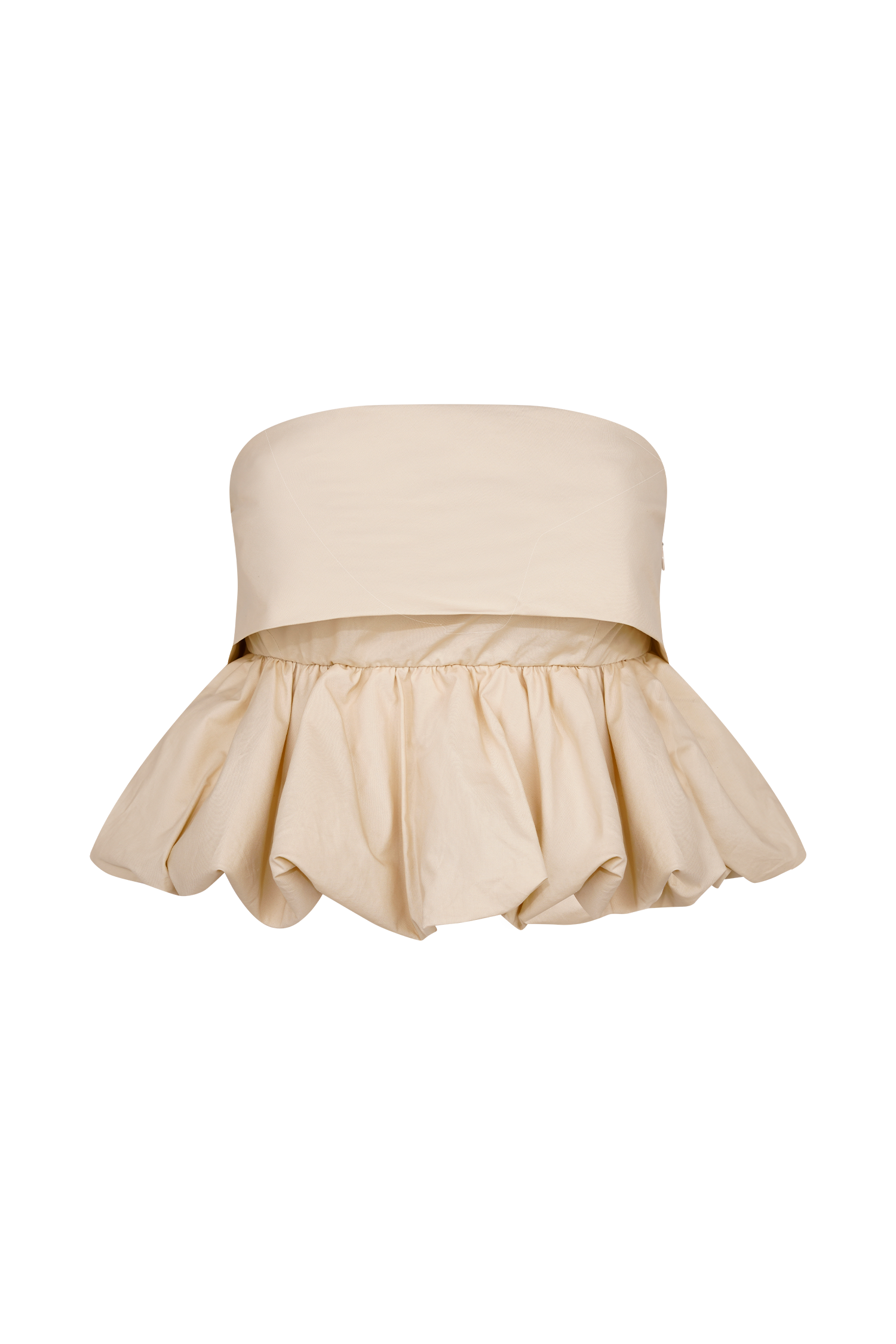 Levauro Amirah Straplez Balonlu Crop Top - Ten Rengi