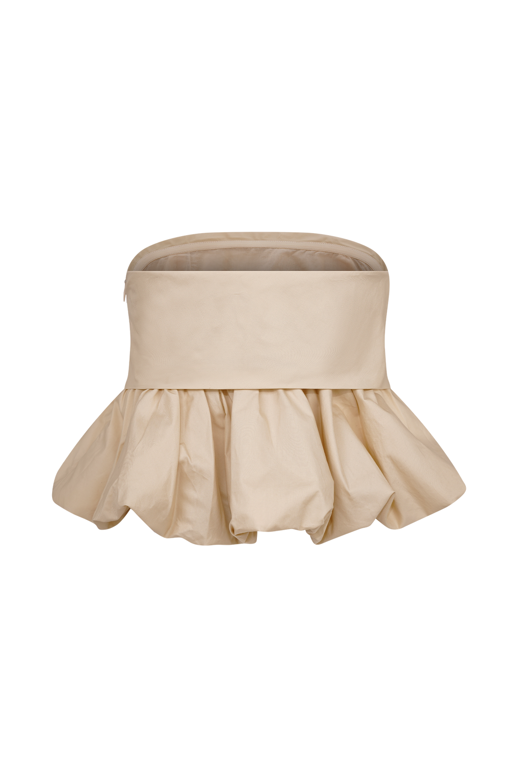 Levauro Amirah Straplez Balonlu Crop Top - Ten Rengi