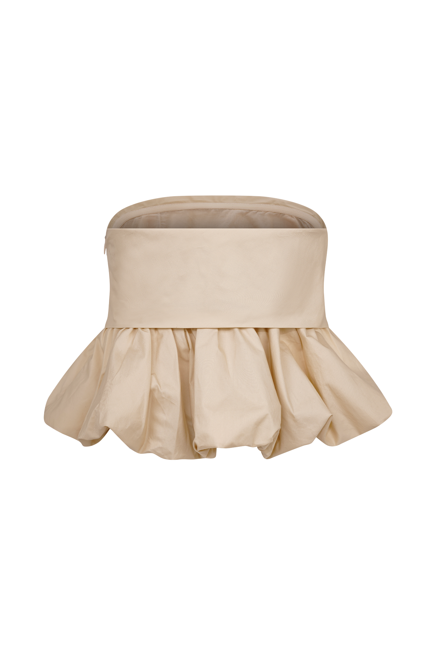 Levauro Amirah Straplez Balonlu Crop Top - Ten Rengi