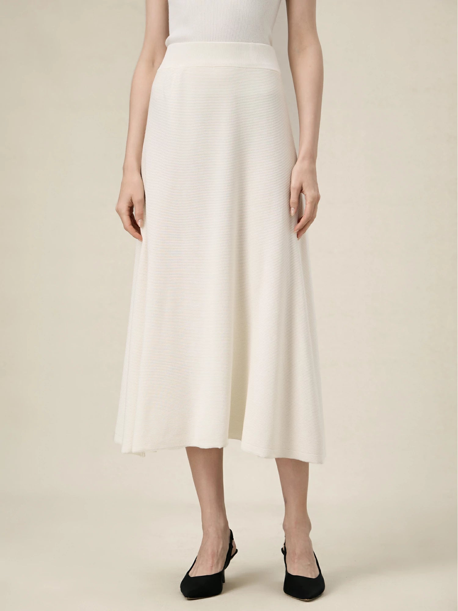 Levauro %100 Lyocell Lastikli Bel A Kesim Örme Etek