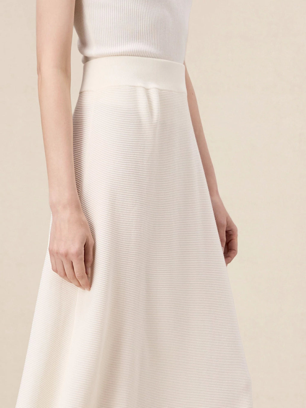 Levauro %100 Lyocell Lastikli Bel A Kesim Örme Etek