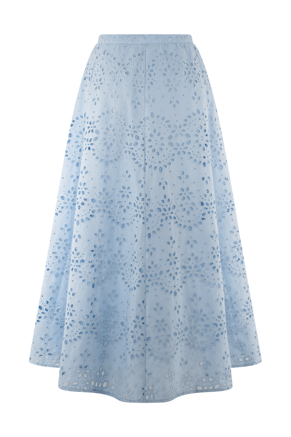 Levauro Arla Broderie Midi Etek - Soluk Peygamber Çiçeği Mavisi
