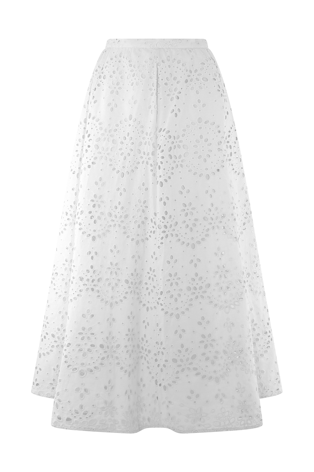 Levauro Arla Broderie Midi Etek - Beyaz