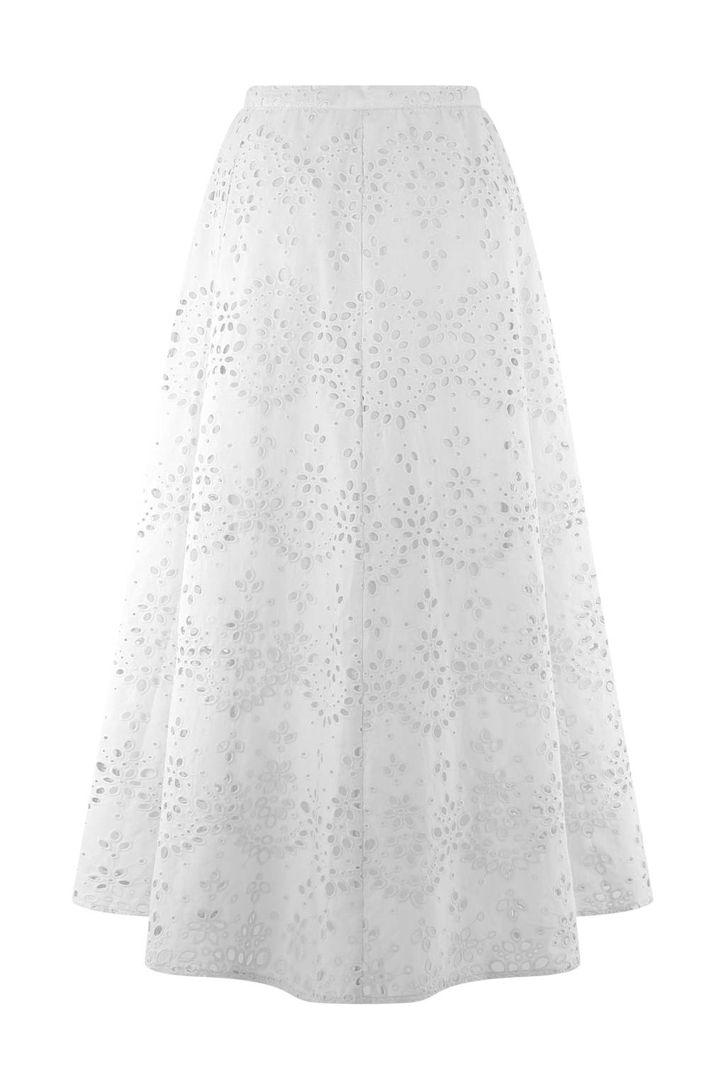 Levauro Arla Broderie Midi Etek - Beyaz