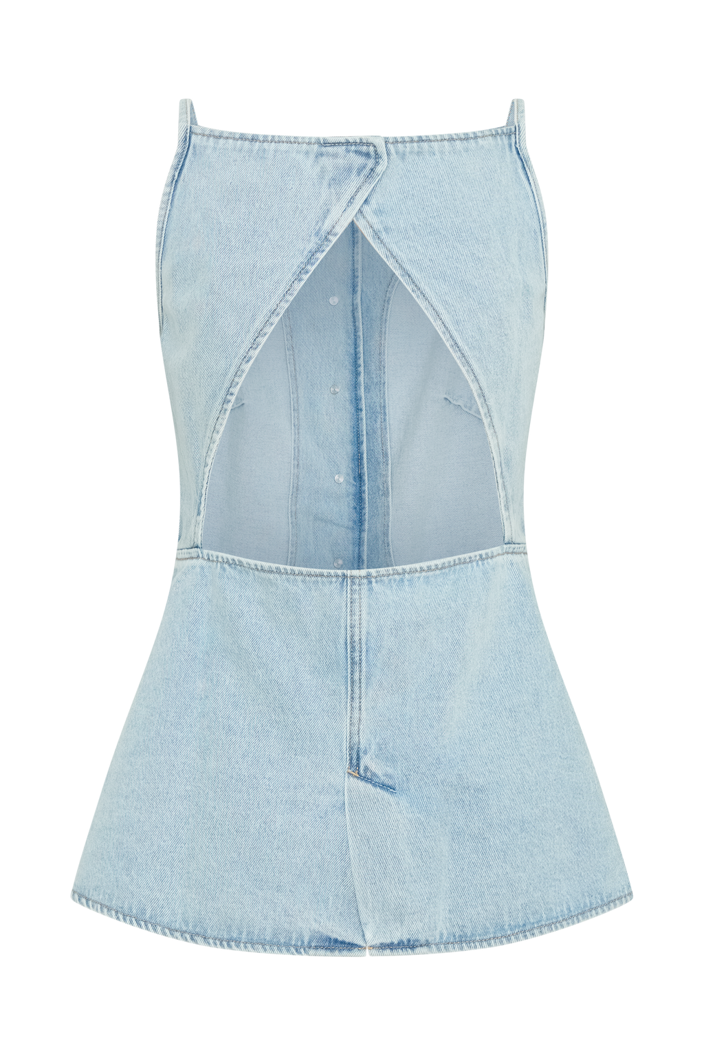 Levauro Ashton Kolsuz Düğmeli Denim Üst - Açık Mavi