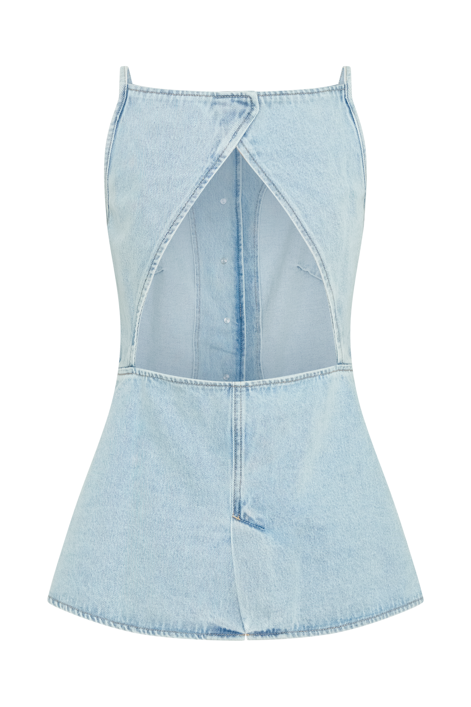Levauro Ashton Kolsuz Düğmeli Denim Üst - Açık Mavi