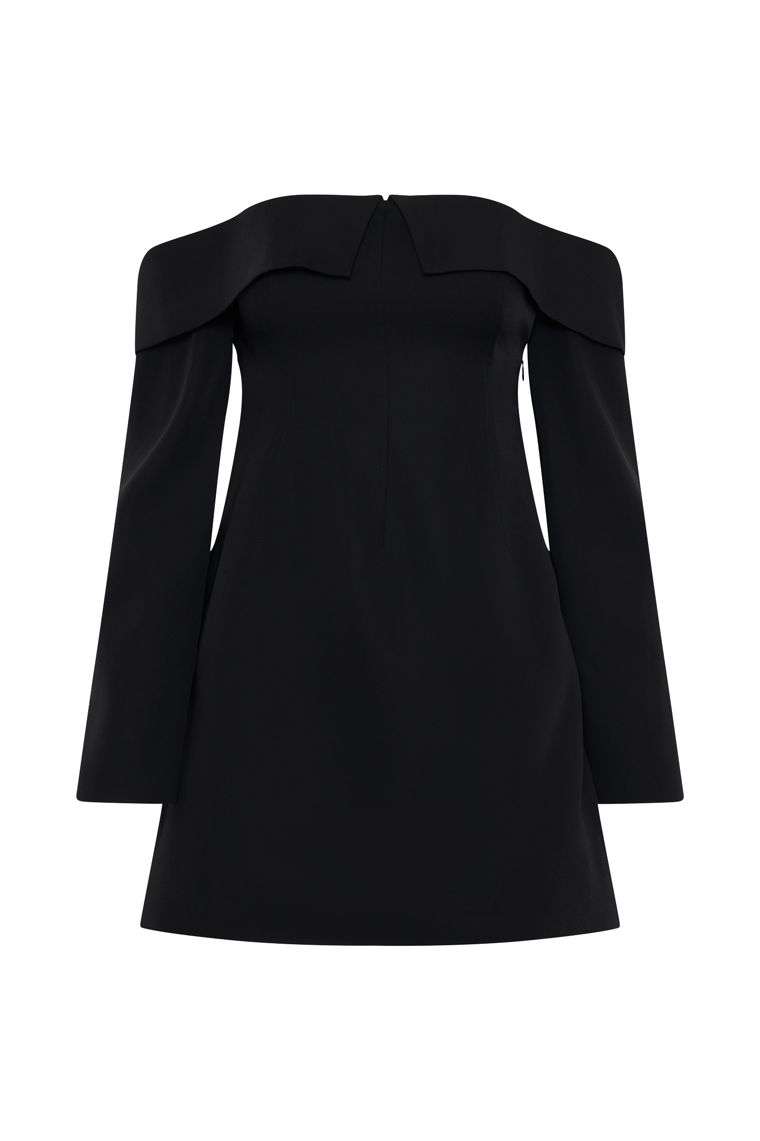 Levauro Hugo Suiting Düşük Omuz Mini Elbise - Siyah