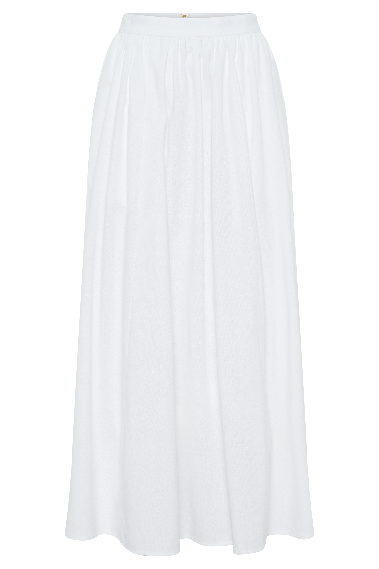 Levauro Clarence Keten A-Line Maxi Etek - Beyaz