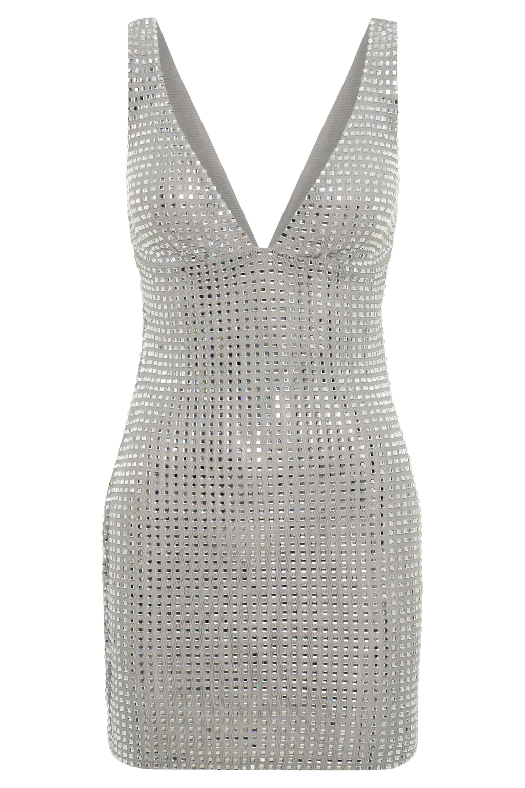Levauro Ryann Aynalı Diamante Mini Elbise - Gümüş