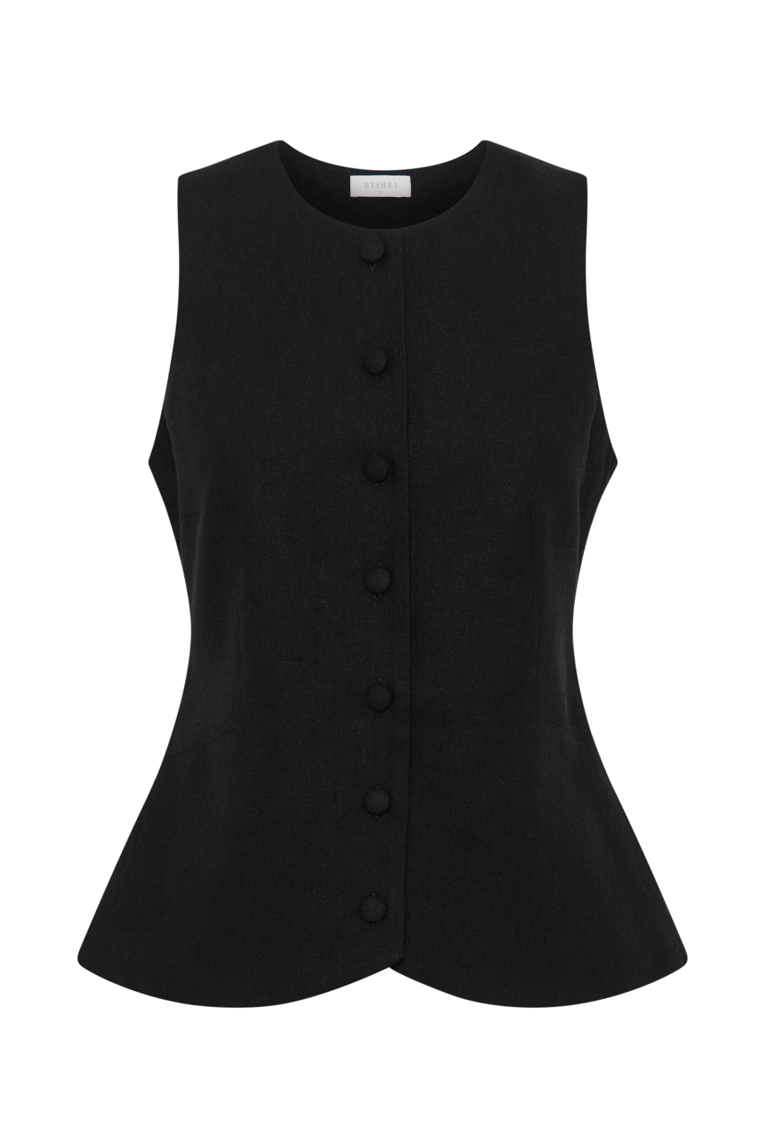 Levauro Laurence Kolsuz Keten Longline Üst - Siyah