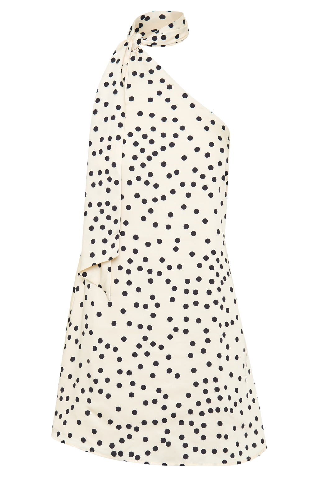 Levauro  Joan Satin Asimetrik Mini Elbise - Polkadot