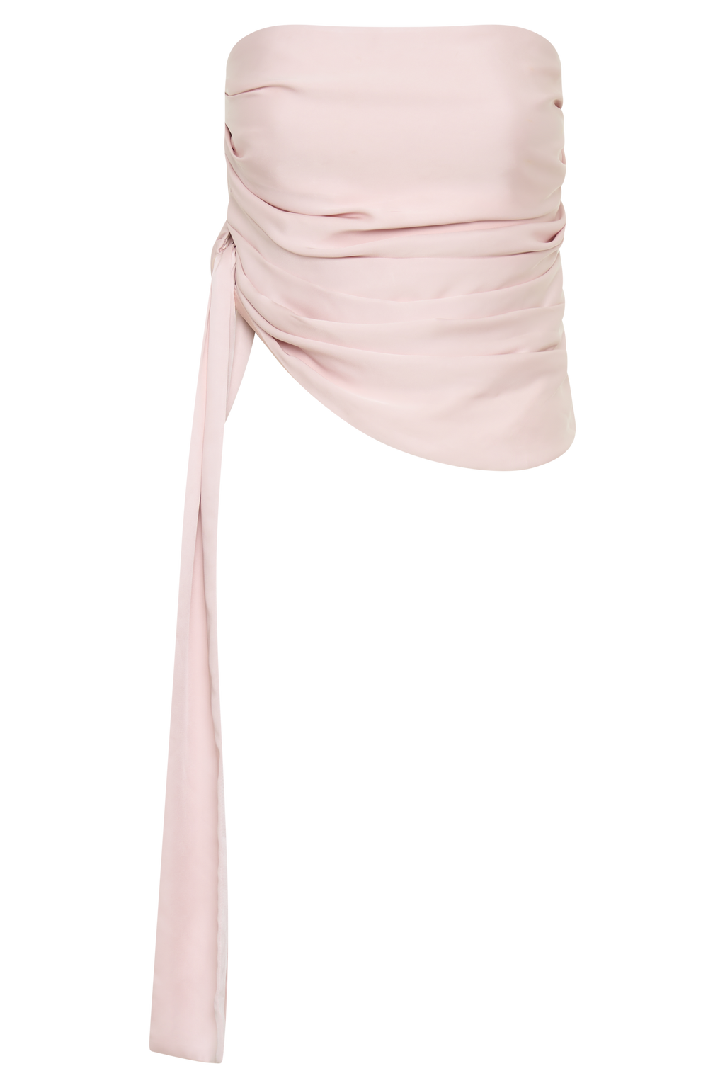 Levauro Allegra Saten Dantelli Straplez Üst - Soluk Pembe