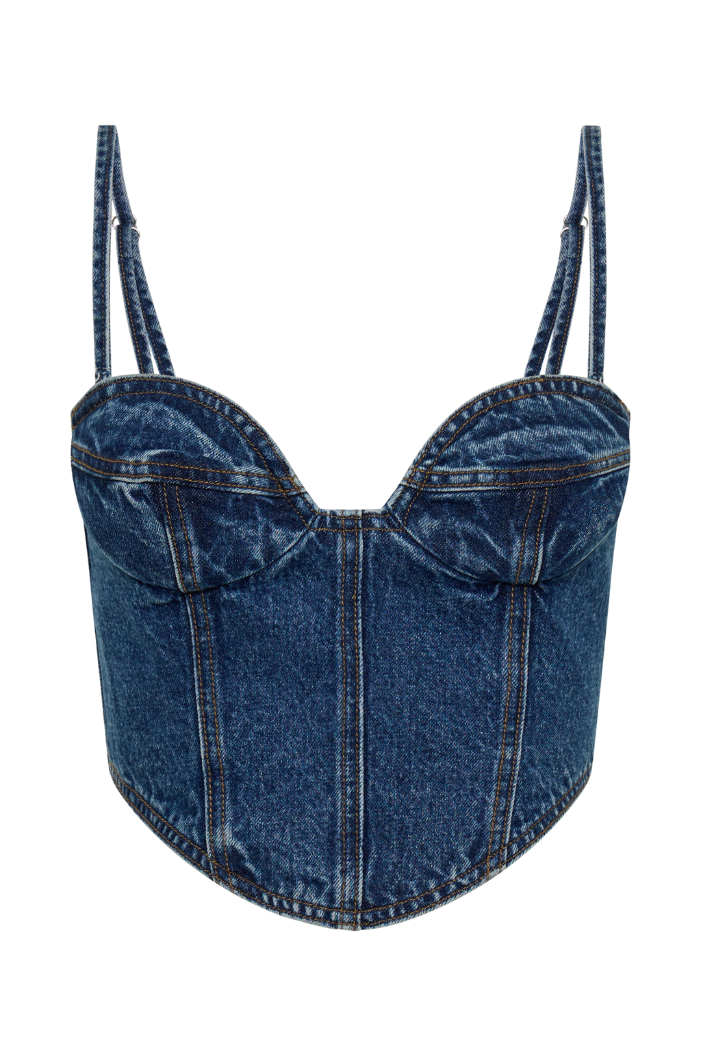 Levauro Lana Denim Kaplı Korse Üst - Lacivert