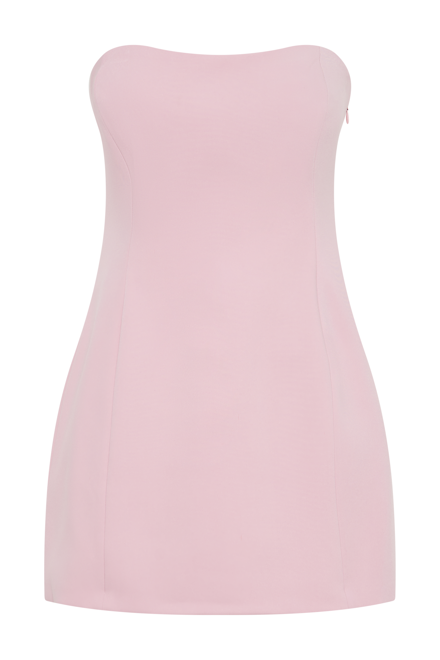 Levauro  Neeka Straplez Arkası Fiyonklu Mini Elbise - Pembe