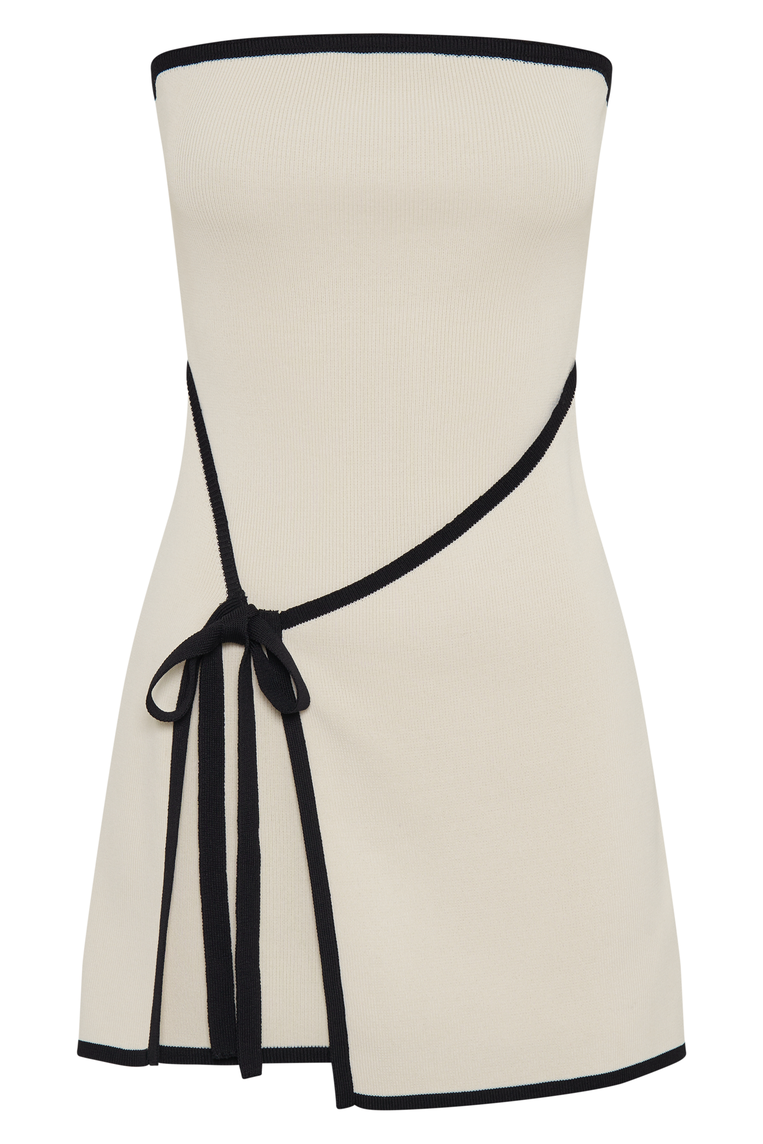 Levauro Rian Straplez Triko Mini Elbise - Krem