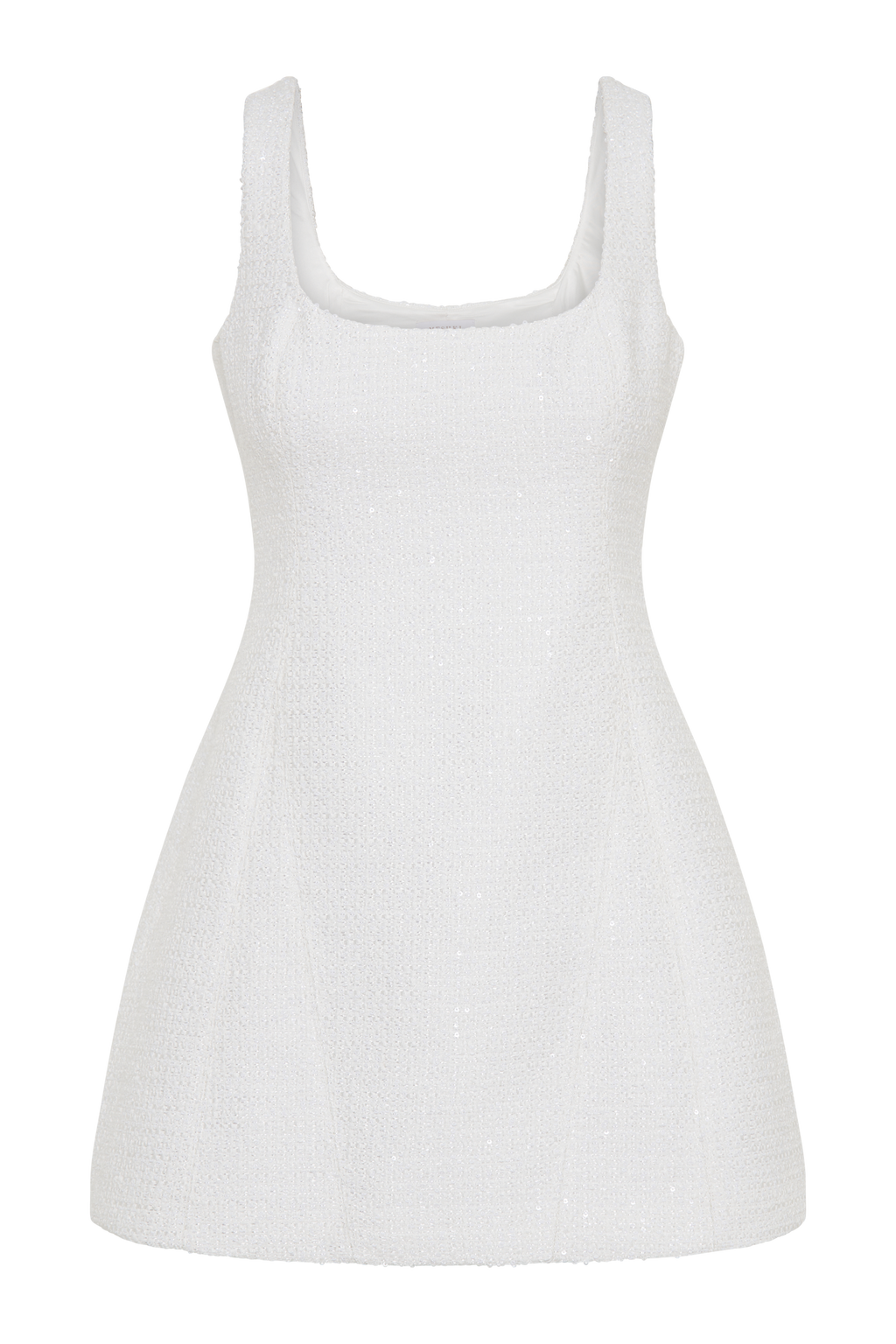 Levauro Beth Tweed Mini Elbise - Beyaz