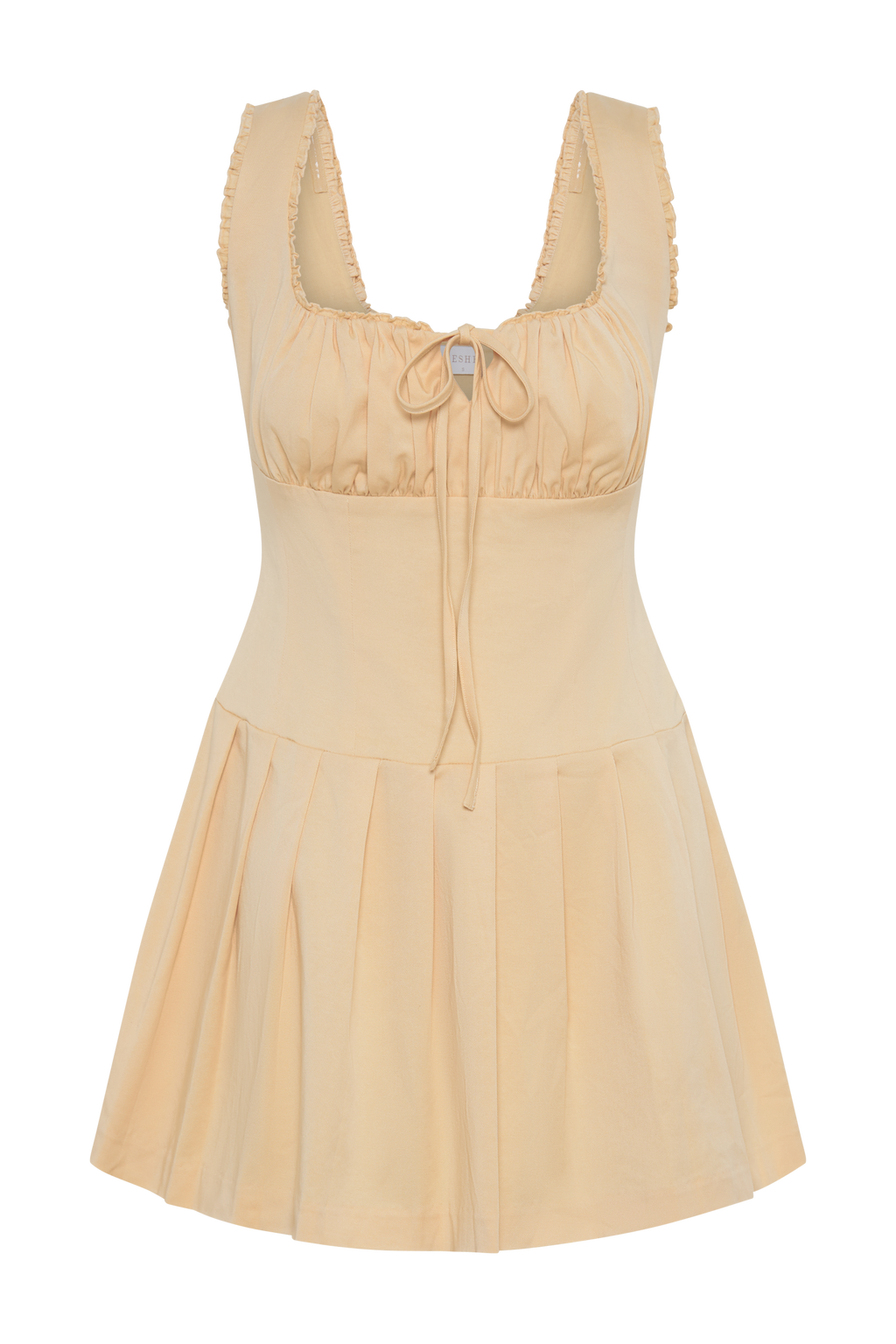 Levauro Donna Cotton Dantelli Mini Elbise - Şeftali