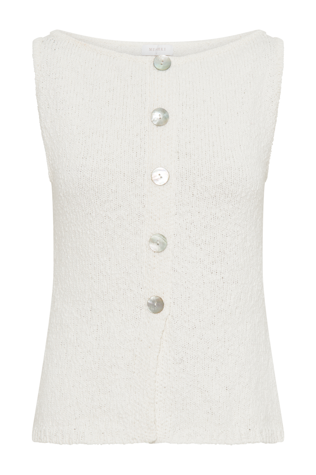 Levauro Mackie Boucle Longline Yelek - Beyaz