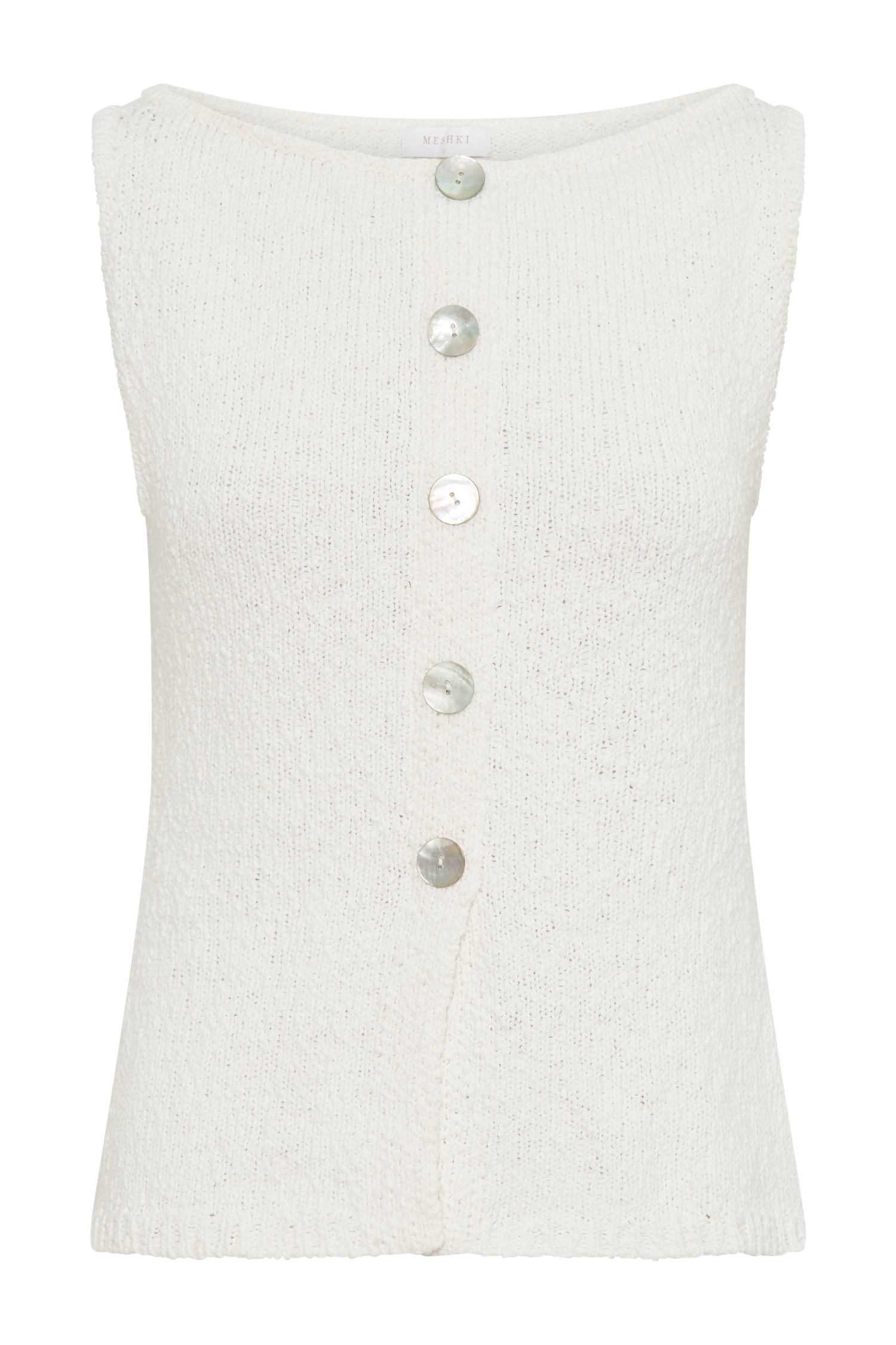 Levauro Mackie Boucle Longline Yelek - Beyaz