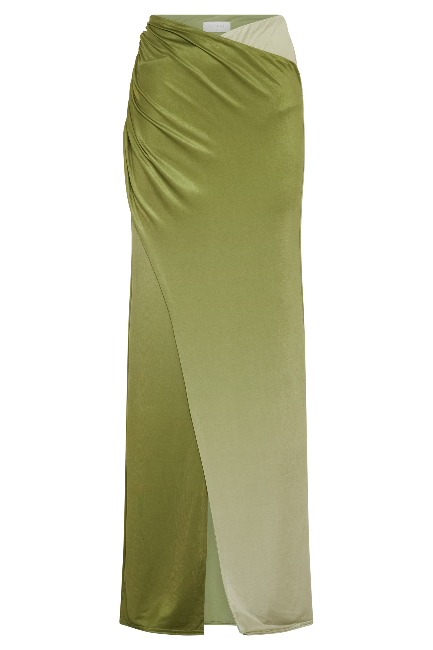 Levauro  Bronwyn Slinky Dantelli Yırtmaçlı Maxi Etek - Ombre Vintage Olive