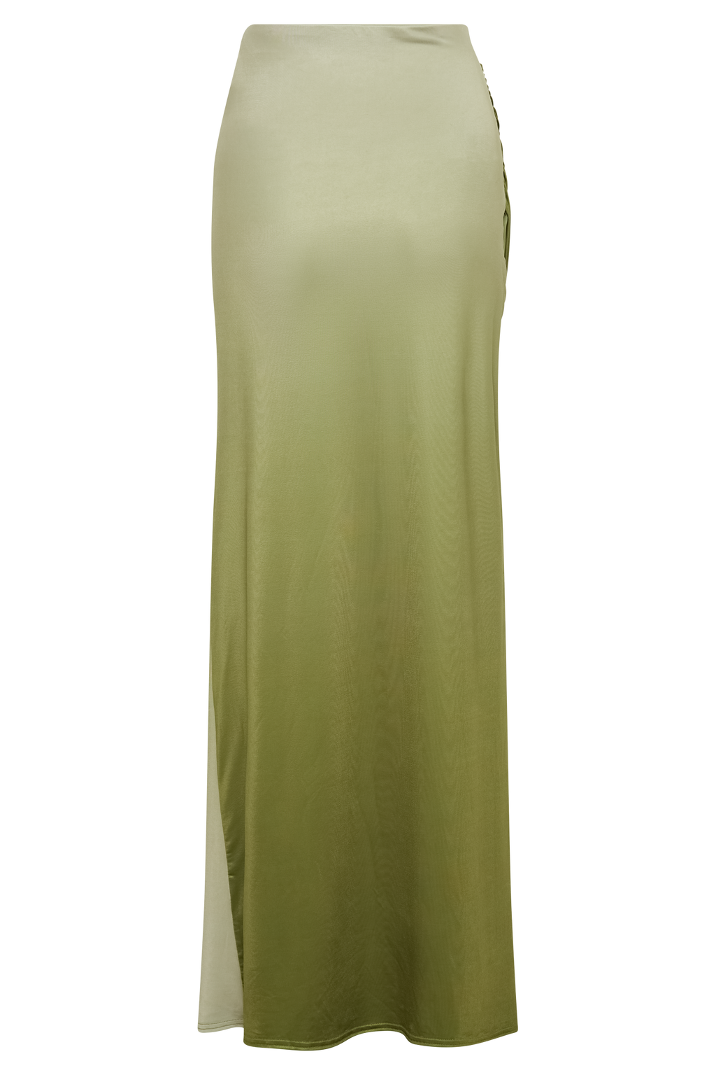 Levauro  Bronwyn Slinky Dantelli Yırtmaçlı Maxi Etek - Ombre Vintage Olive