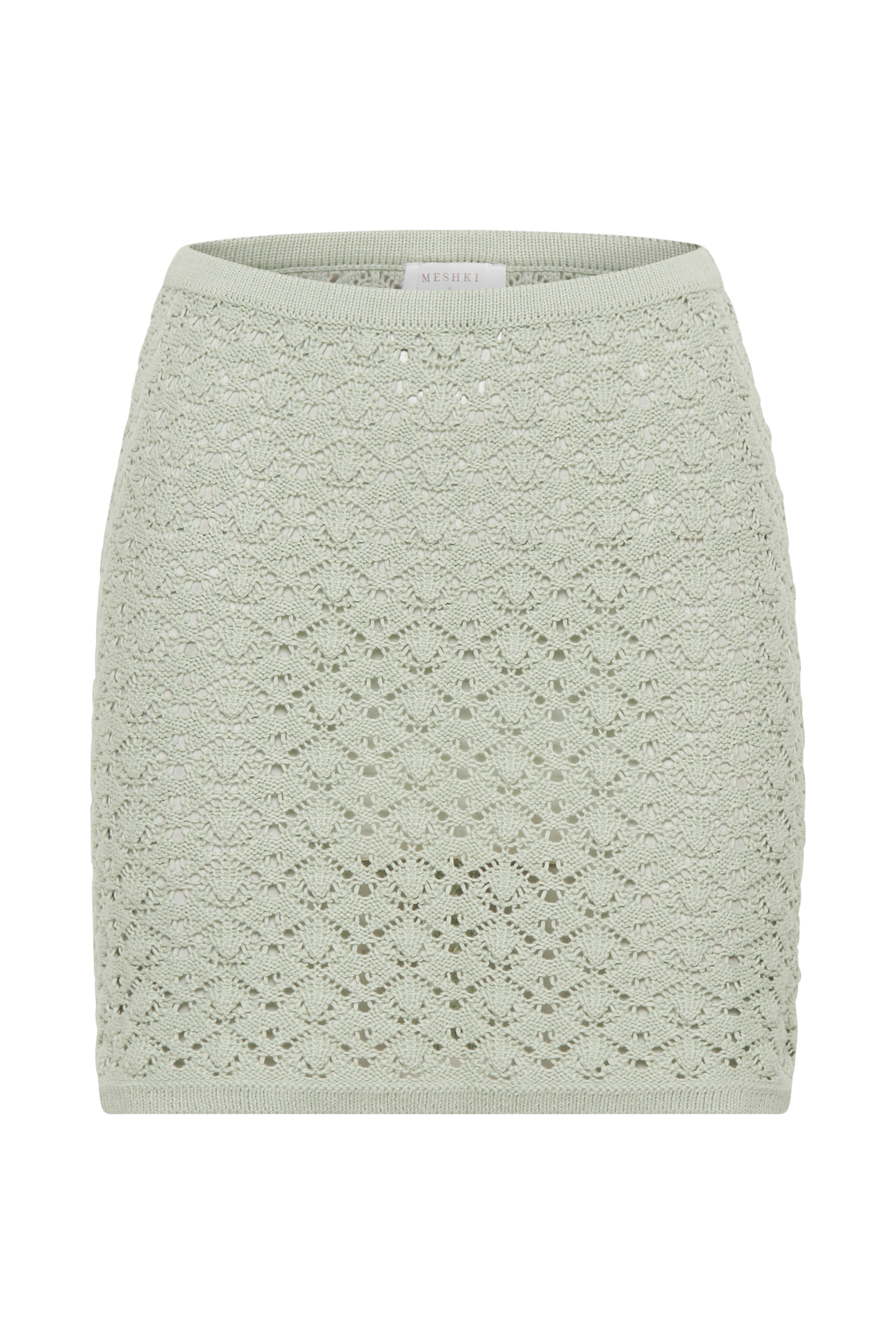 Levauro  Murphy A-Line Örgü Mini Etek - Pastel Yeşil
