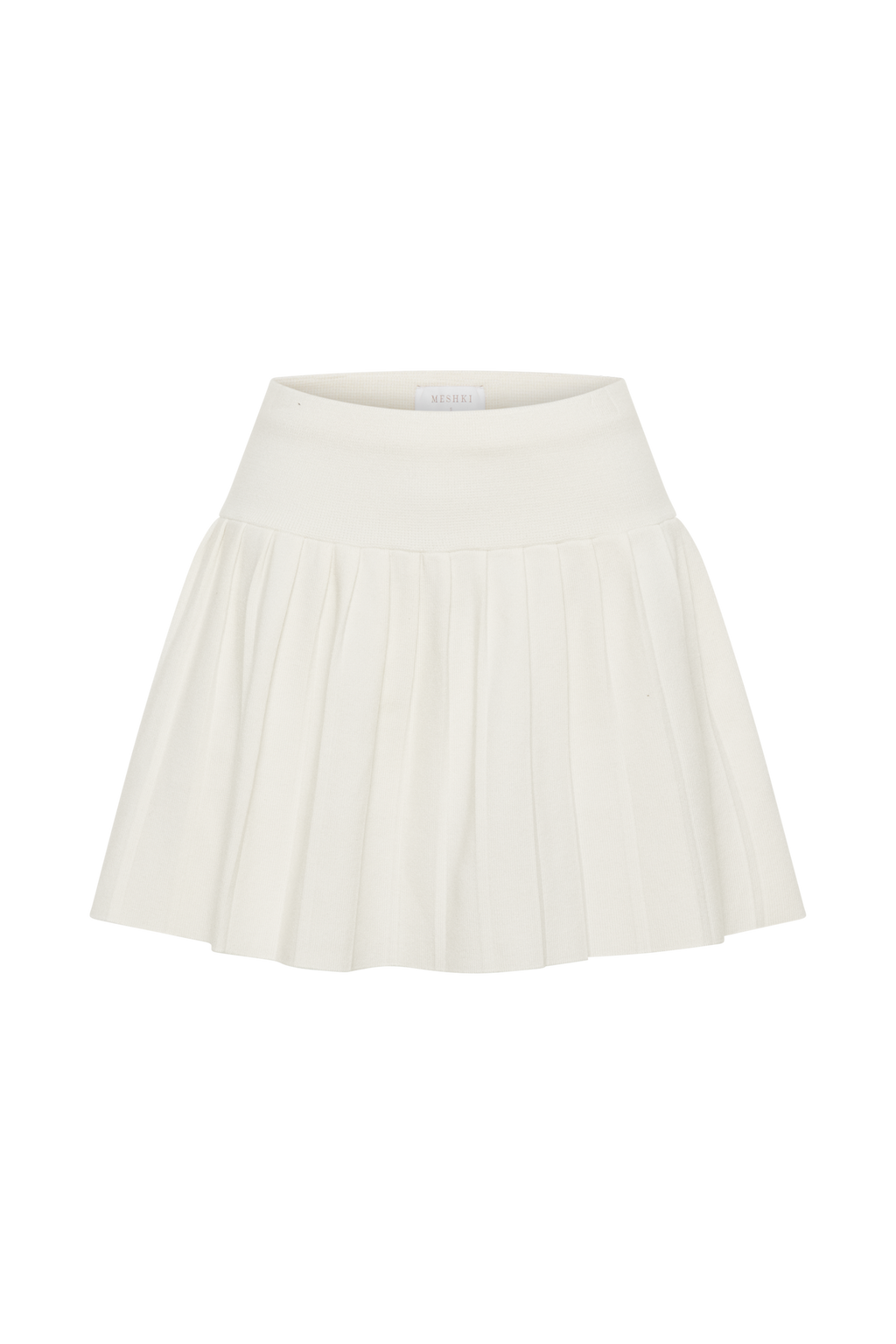Levauro Beverly Knit Pileli Mini Etek - Fildişi