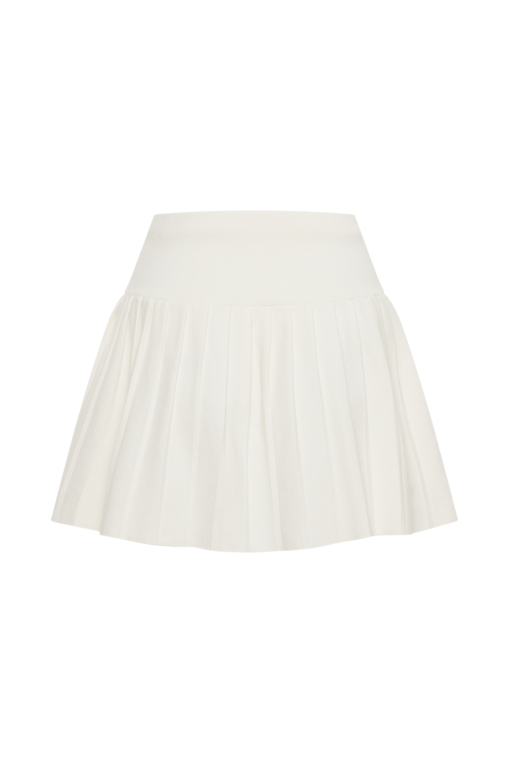 Levauro Beverly Knit Pileli Mini Etek - Fildişi