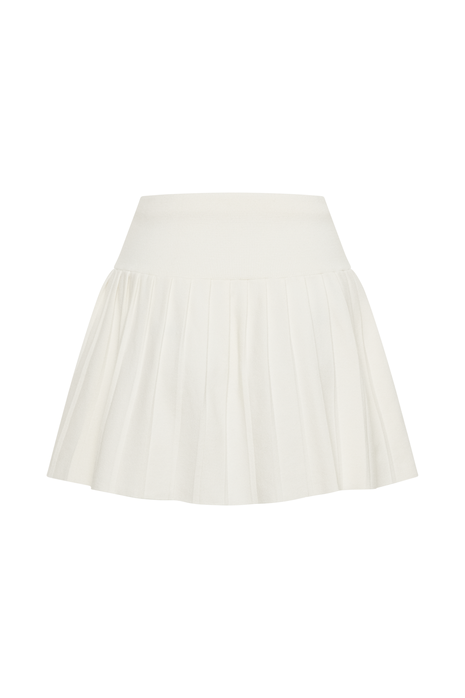 Levauro Beverly Knit Pileli Mini Etek - Fildişi