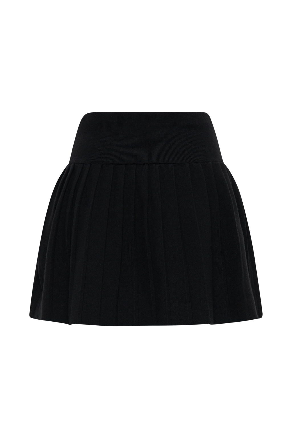Levauro Beverly Knit Piliseli Mini Etek - Siyah