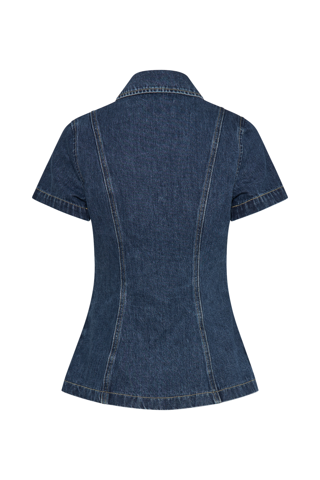 Levauro  Ellie Denim Kısa Kollu Üst - Koyu Mavi