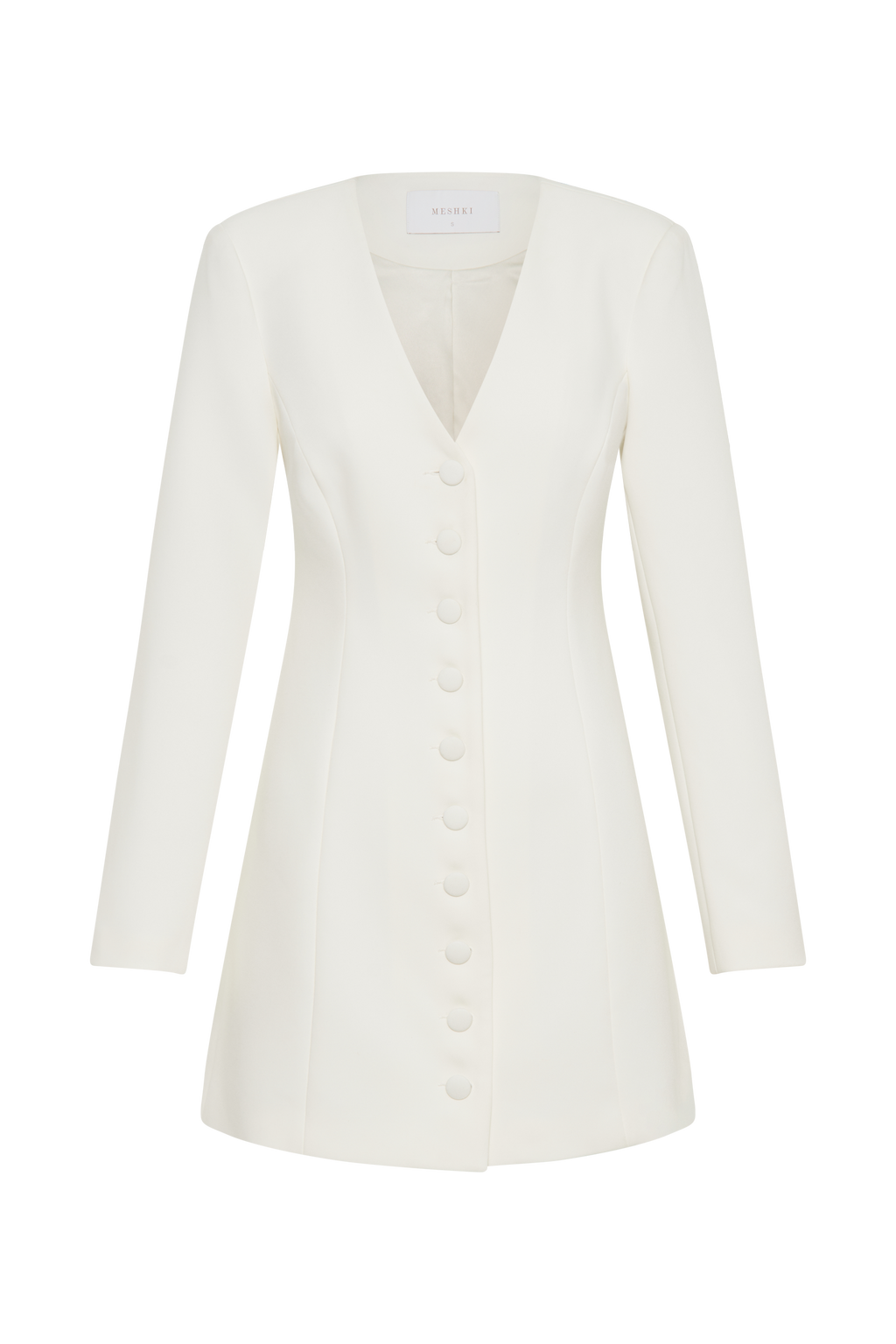 Levauro Hurley Uzun Kollu Blazer Mini Elbise - Fildişi