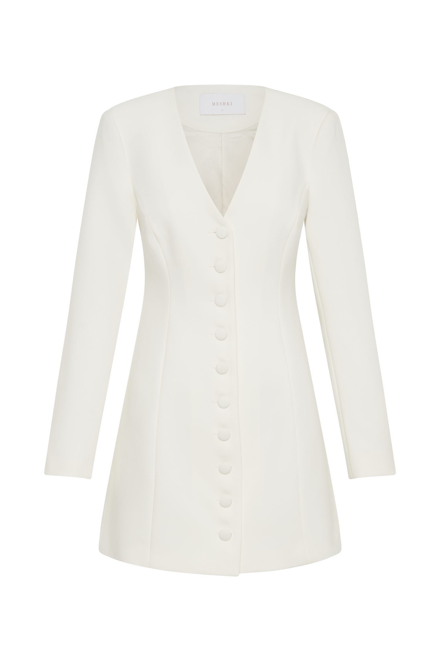 Levauro Hurley Uzun Kollu Blazer Mini Elbise - Fildişi