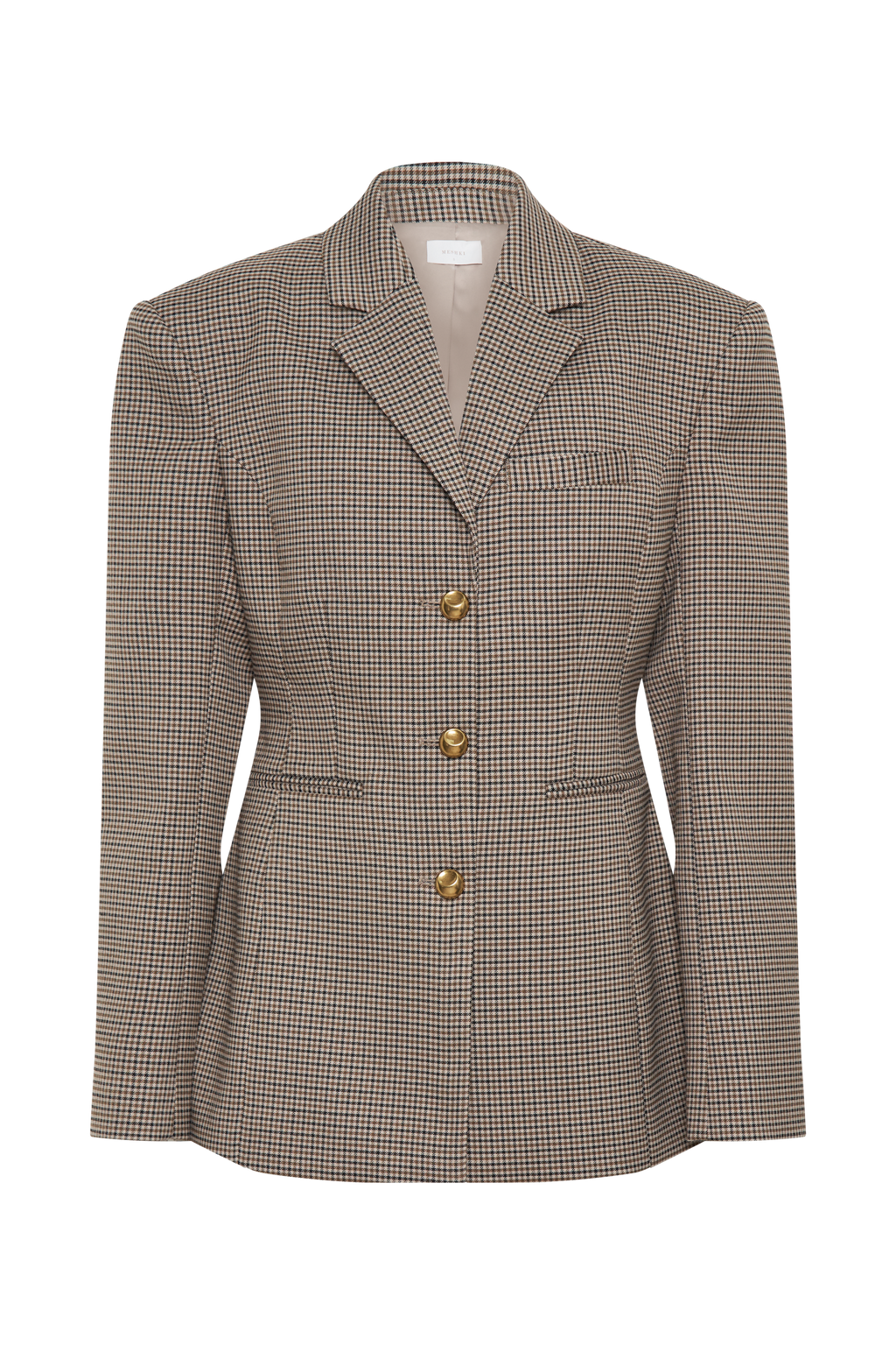 Levaru  Mila Blazer Ceket - Taba Kareli