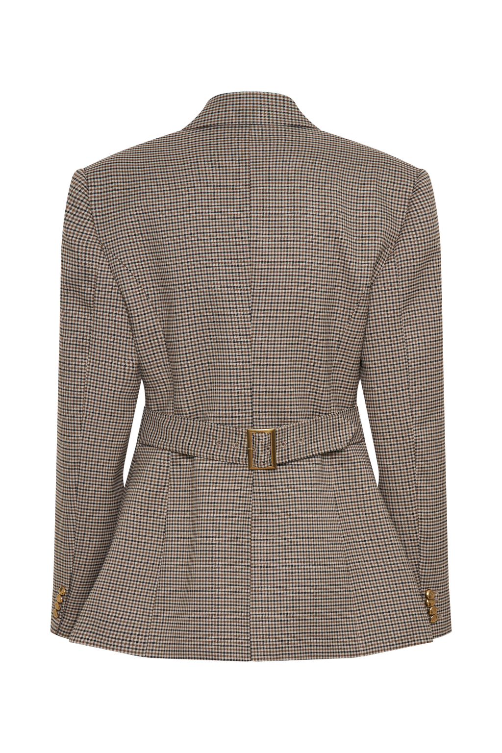 Levaru  Mila Blazer Ceket - Taba Kareli