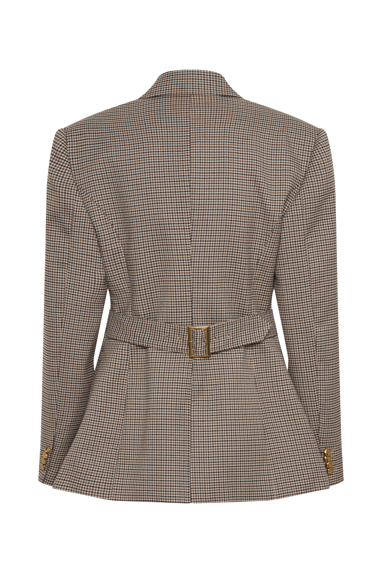 Levaru  Mila Blazer Ceket - Taba Kareli