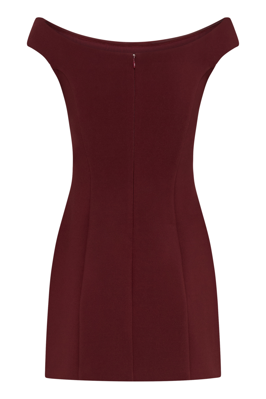 Levaru  Cassidy Krep Düşük Omuz Mini Elbise - Merlot