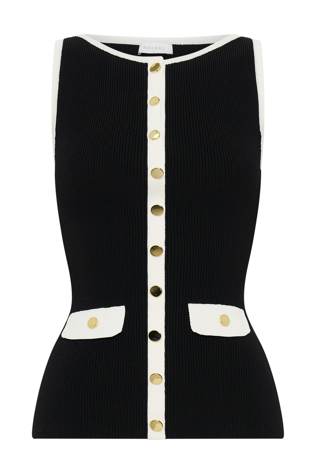 Levauro Sawyer Longline Üst - Siyah/Beyaz