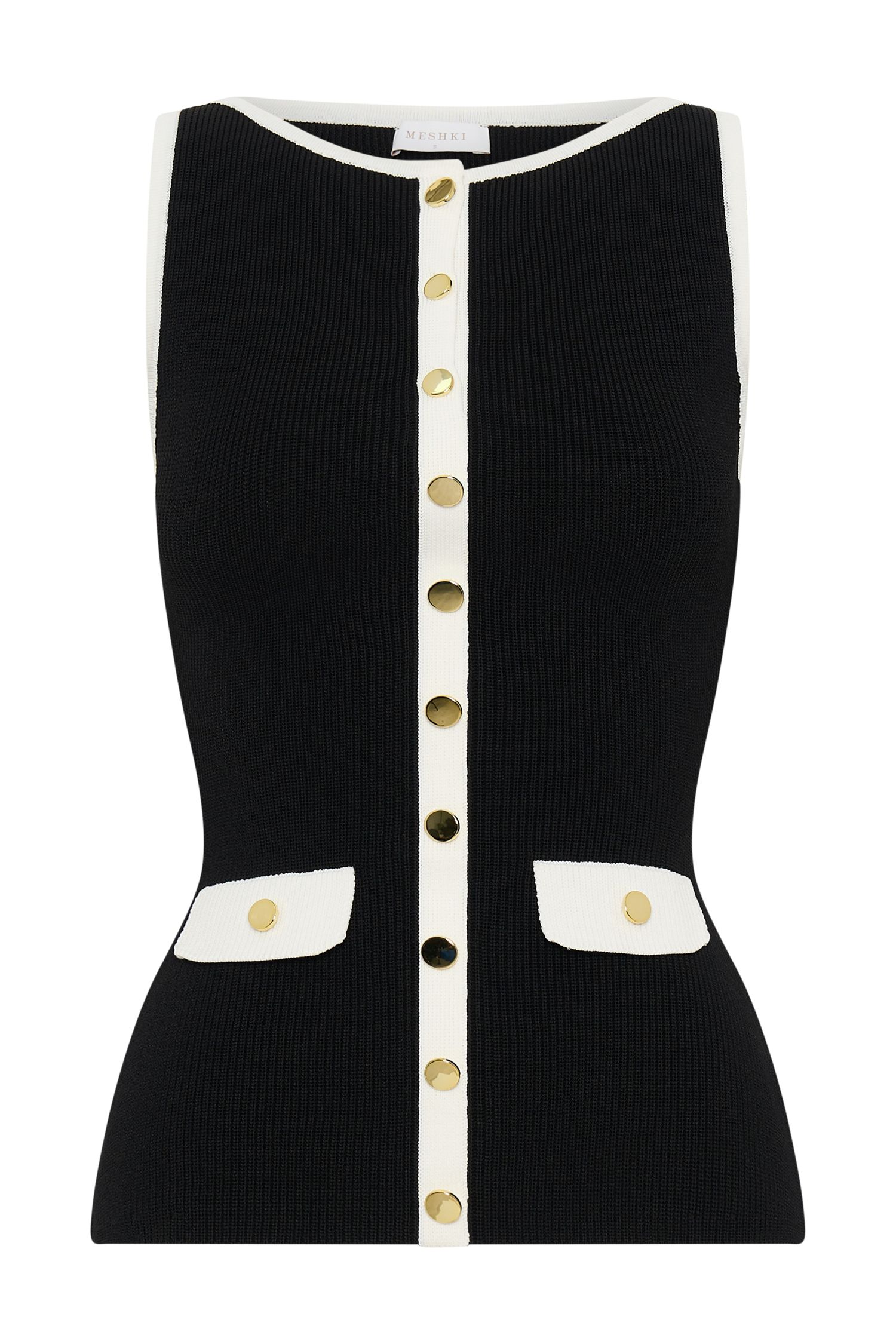 Levauro Sawyer Longline Üst - Siyah/Beyaz