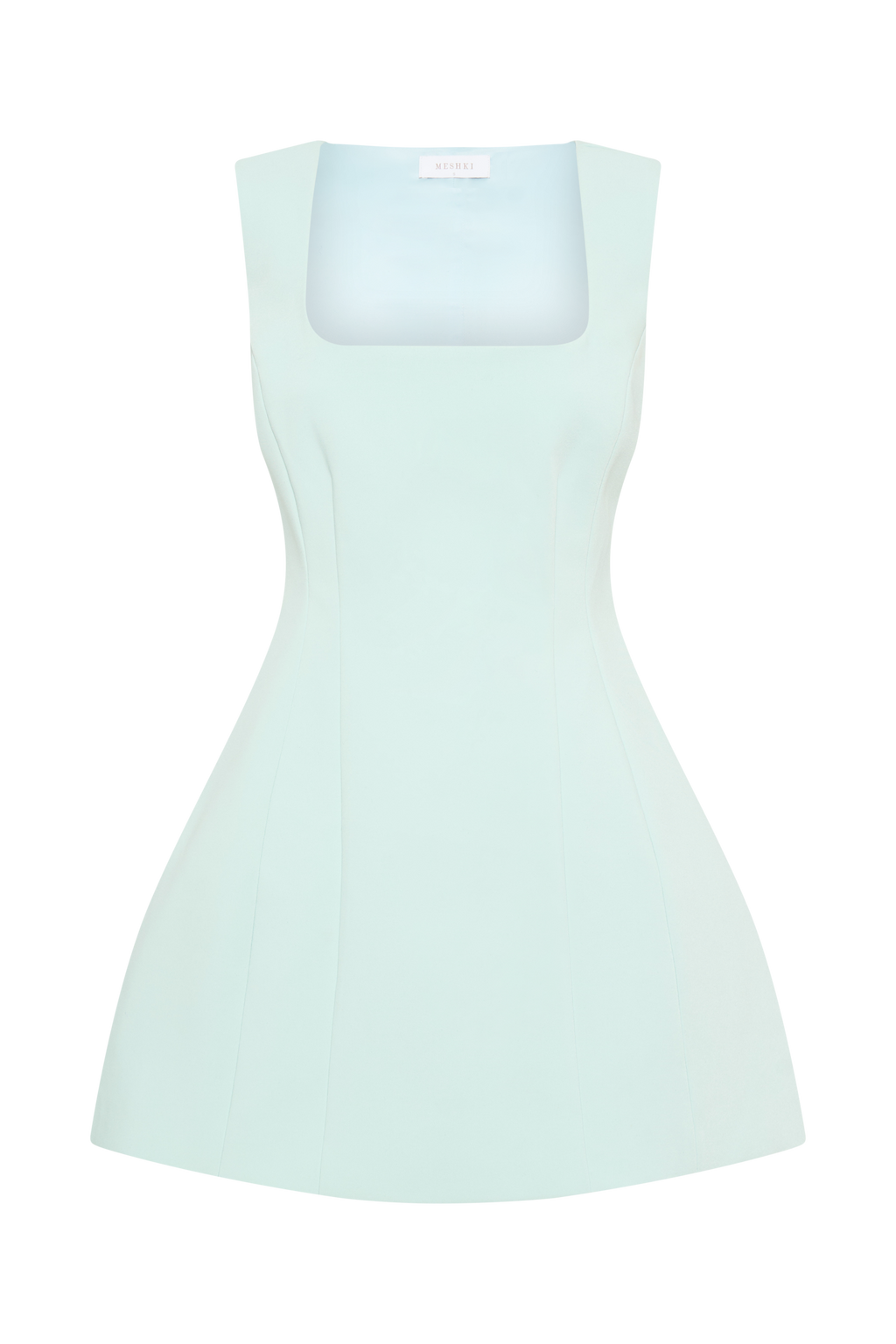 Levauro Lysandre Krep Mini Elbise - Buz Mavisi