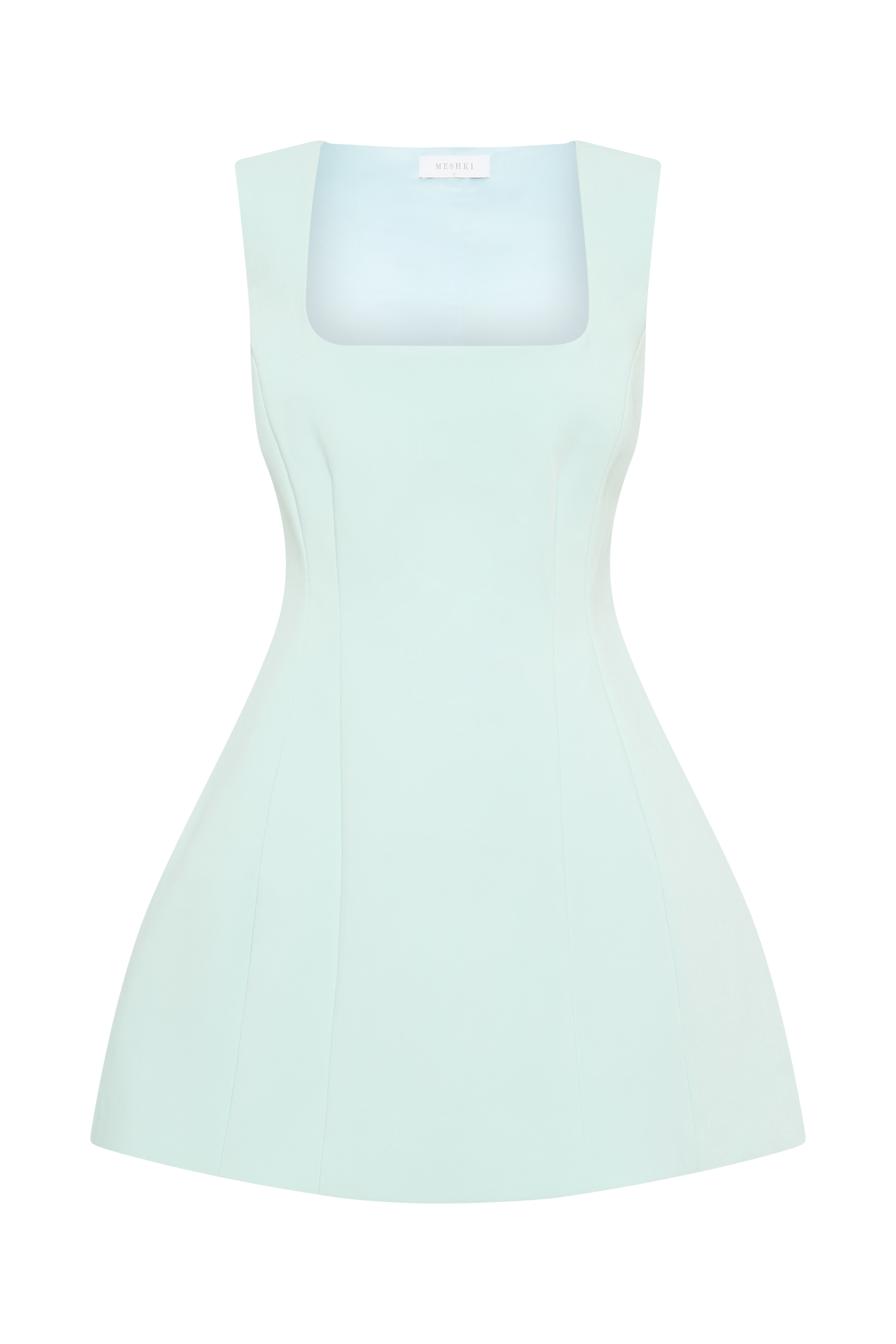 Levauro Lysandre Krep Mini Elbise - Buz Mavisi
