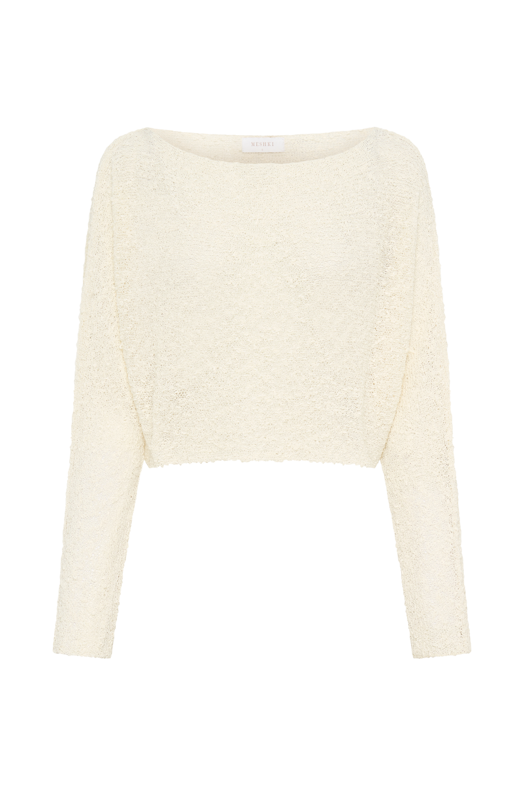 Levauro Petra Uzun Kollu Örgü Crop Top - Fildişi
