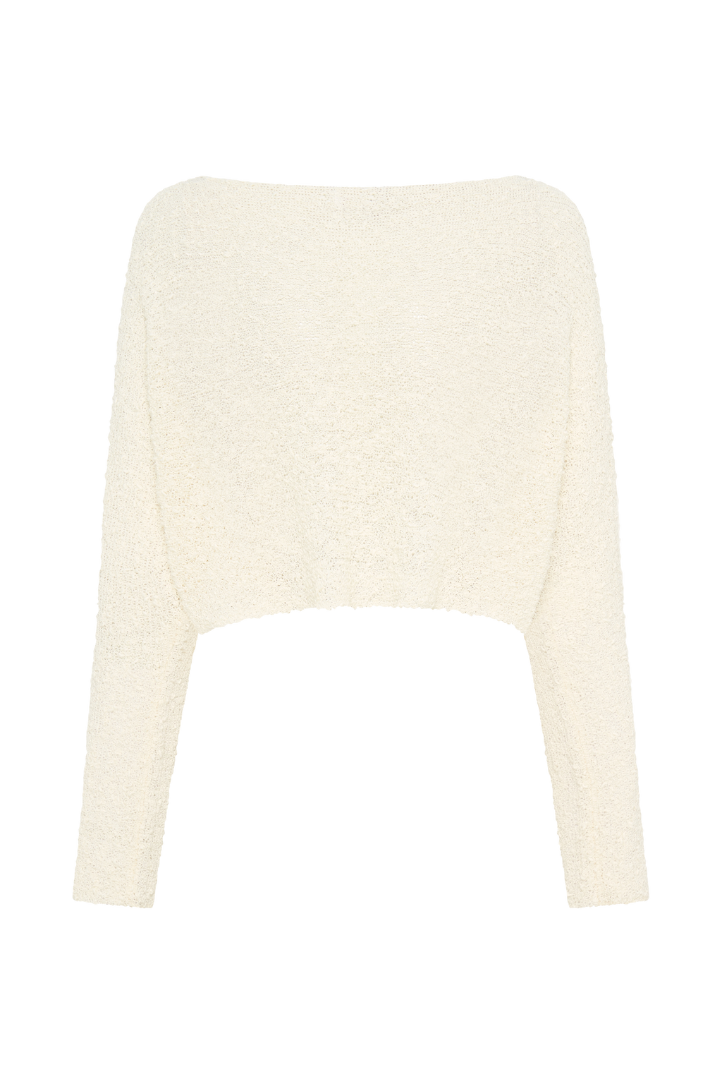Levauro Petra Uzun Kollu Örgü Crop Top - Fildişi