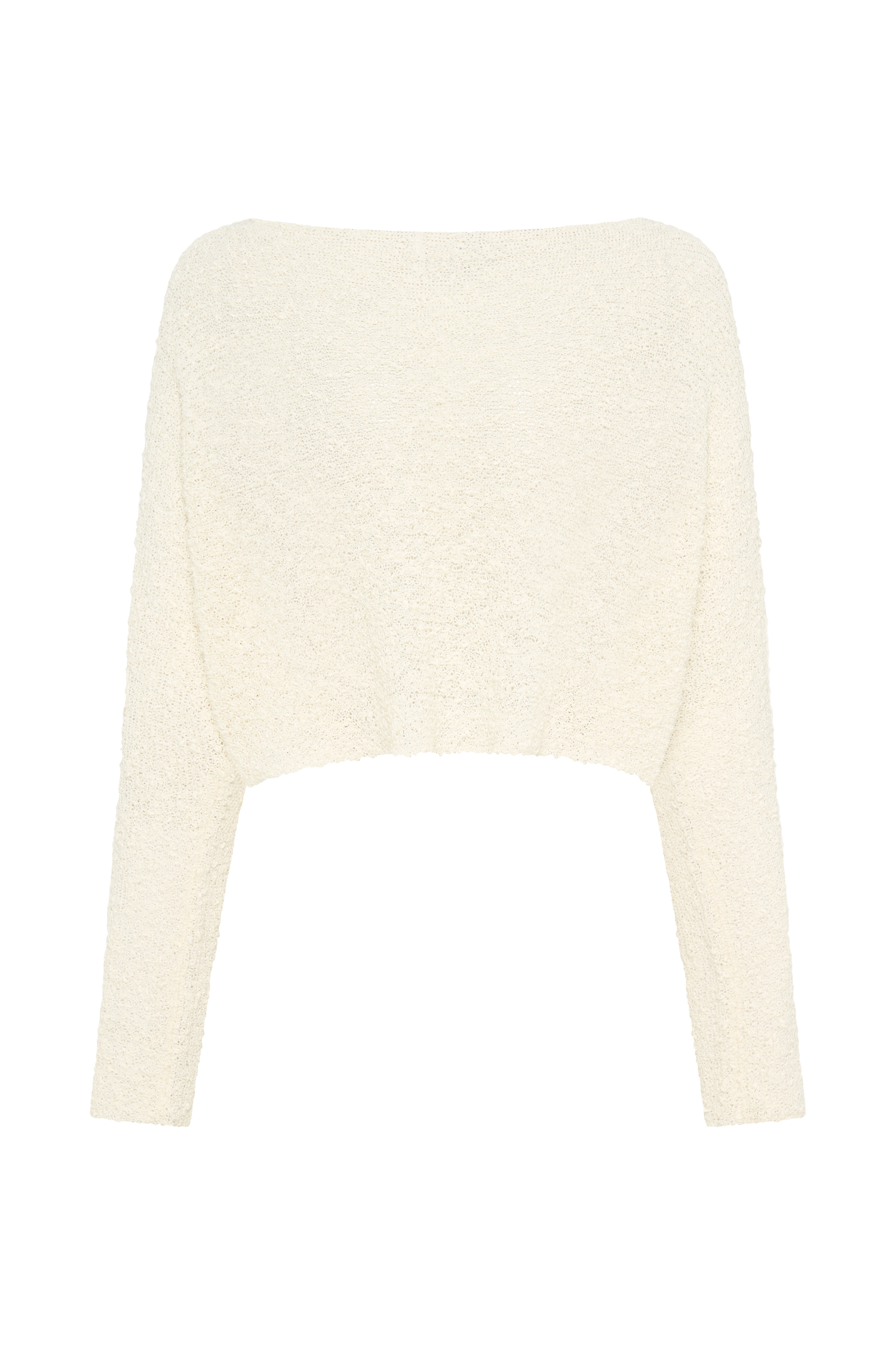 Levauro Petra Uzun Kollu Örgü Crop Top - Fildişi