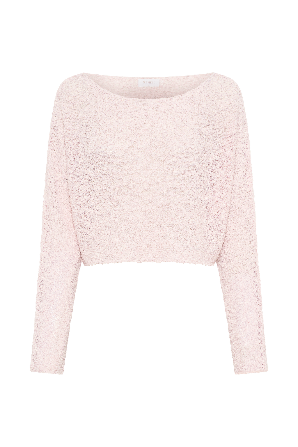 Levauro Petra Uzun Kollu Örgü Crop Top - Misty Rose